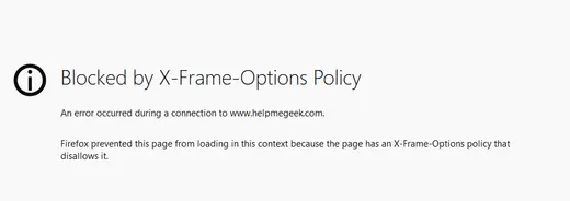 How to Solve "Blocked by X-Frame-Options Policy" Error on Firefox