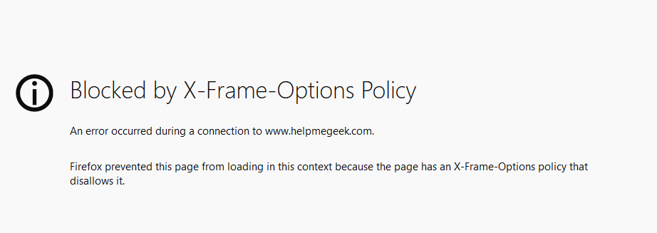 How to Solve "Blocked by X-Frame-Options Policy" Error on Firefox