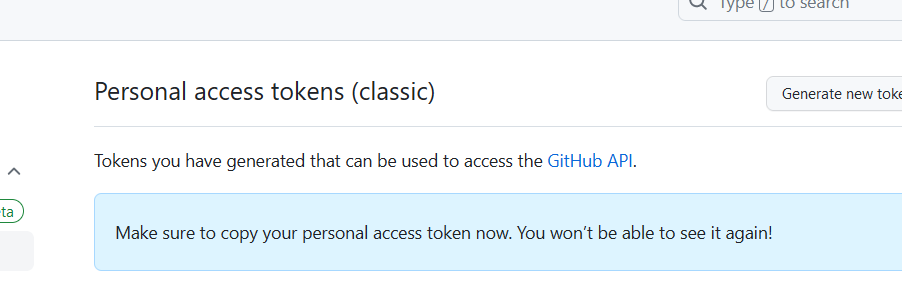 Personal Access Token