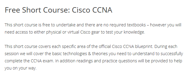 IT Masters Free CCNA short course