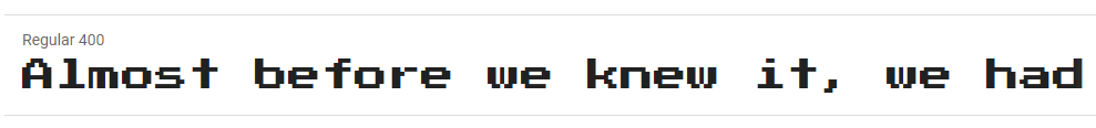 Press Start 2P Google Font