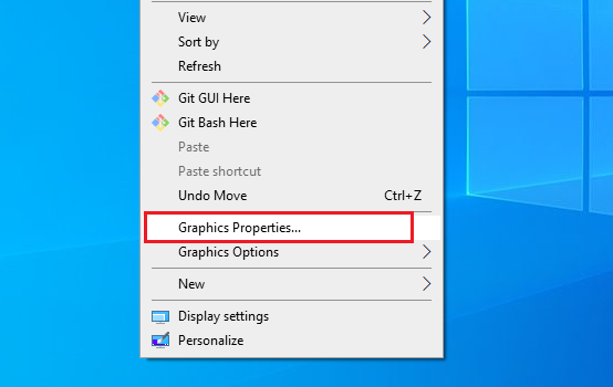 Intel Graphics Properties Control Panel