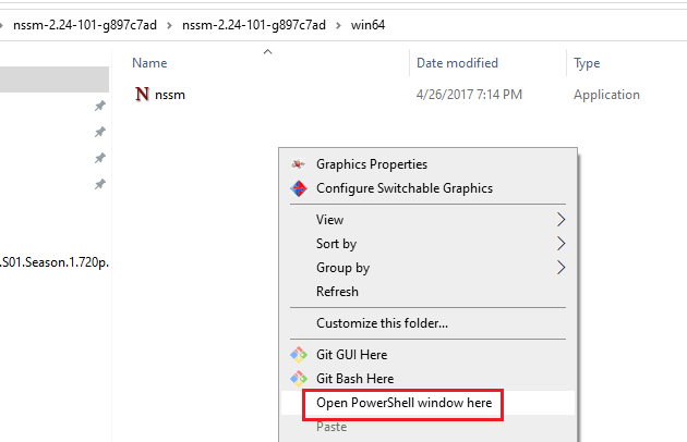 NSSM open command prompt