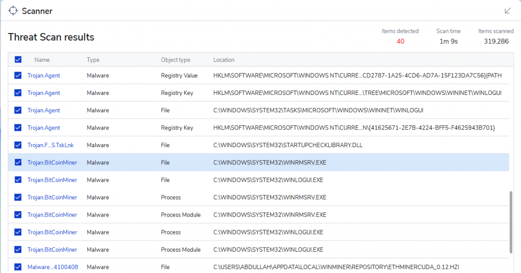 Malwarebytes detection of winrmsrv